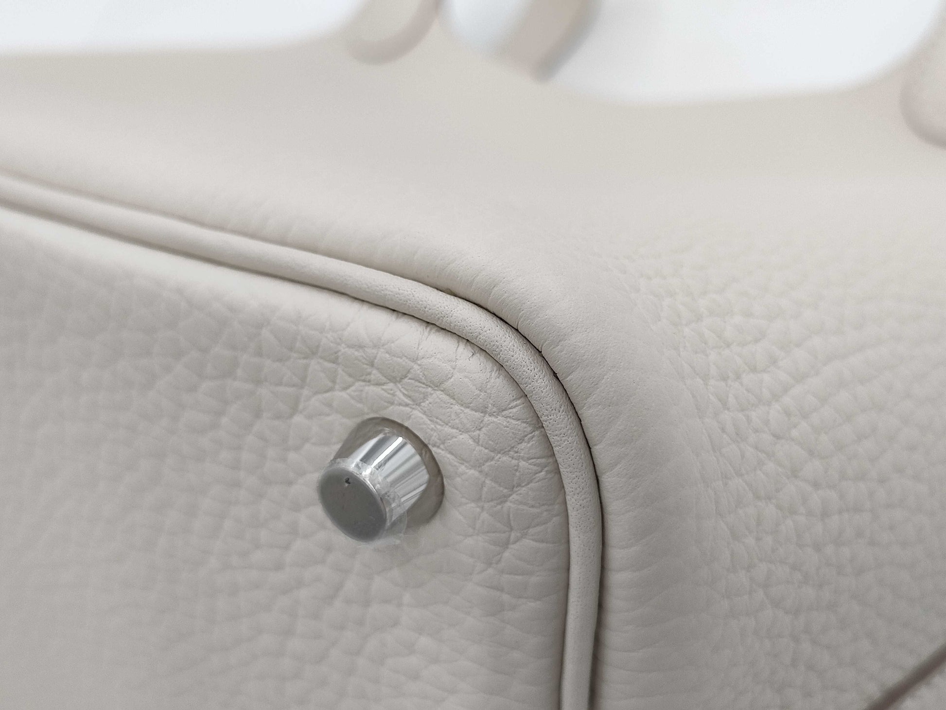 HERMES Picotin Lock PM Handbag, Crepe Ivory, White Silver Hardware, K Stamp, H056289CK10
