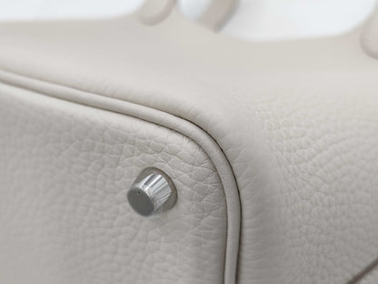 HERMES Picotin Lock PM Handbag, Crepe Ivory, White Silver Hardware, K Stamp, H056289CK10