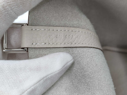 HERMES Picotin Lock PM Handbag, Crepe Ivory, White Silver Hardware, K Stamp, H056289CK10