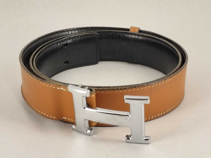 HERMES HERMES Constance Belt H Buckle ○L 85 Belt Brown x Black Belt