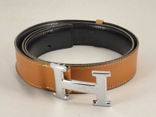 HERMES HERMES Constance Belt H Buckle ○L 85 Belt Brown x Black Belt