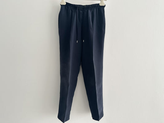 Drawer Silk Drawstring Pants, Navy, Size 34