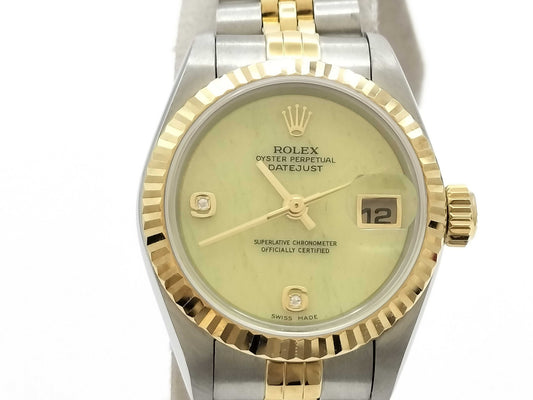 ROLEX Datejust 79173 K139292 Green Jade 2BR Women's Watch