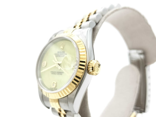 ROLEX Datejust 79173 K139292 Green Jade 2BR Women's Watch