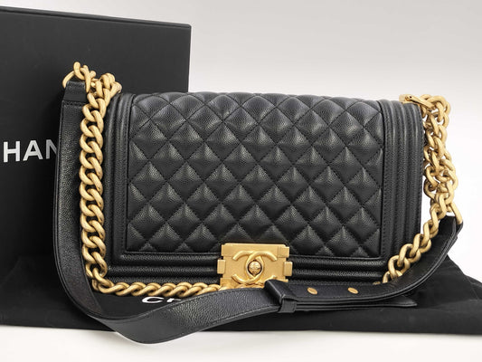 CHANEL Boy Caviar 26 series shoulder bag