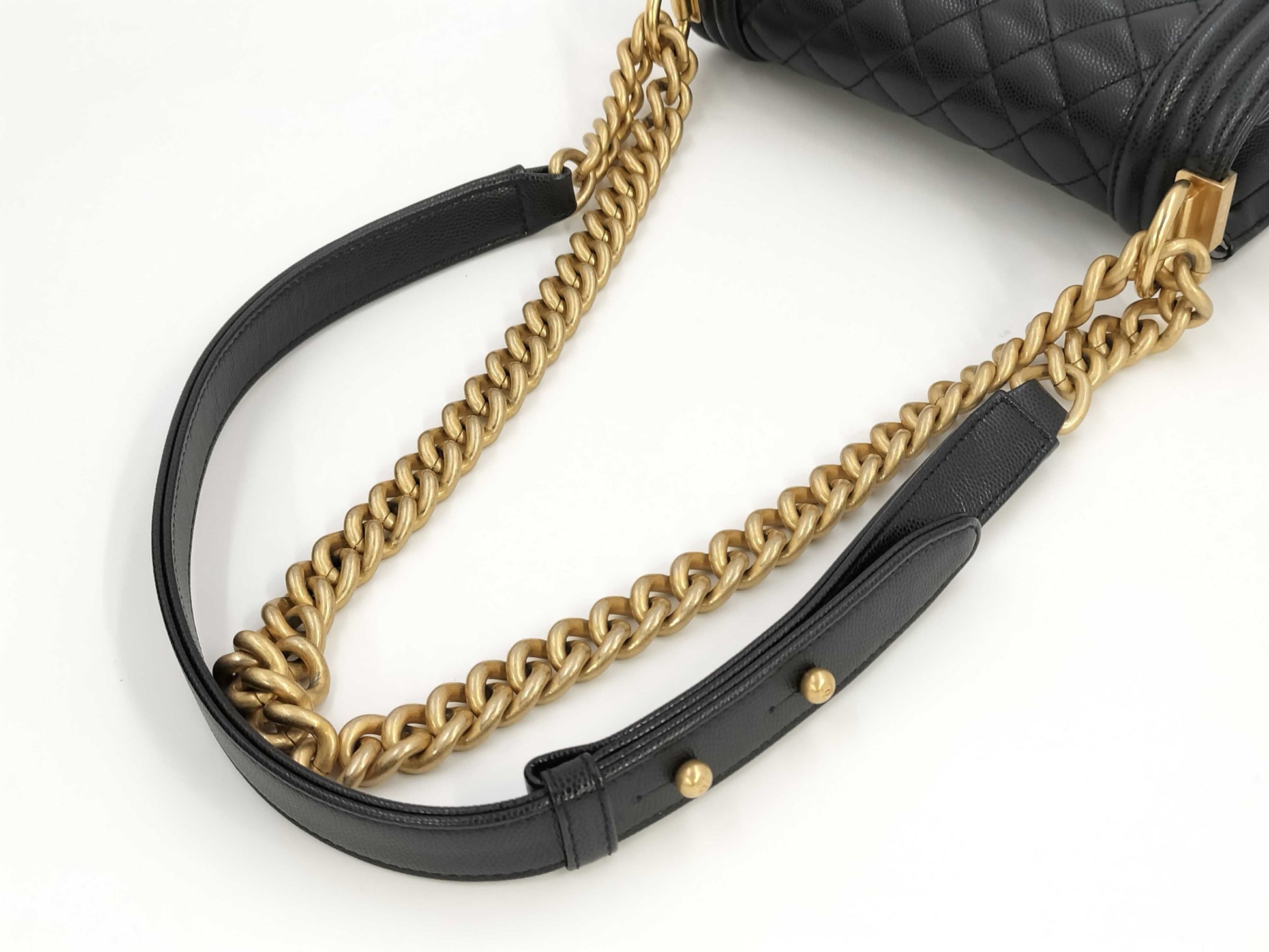 CHANEL Boy Caviar Black Shoulder Bag