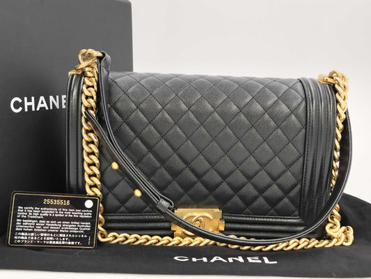 CHANEL Boy Chanel Grained Calfskin Shoulder Bag with G Hardware, No. 25