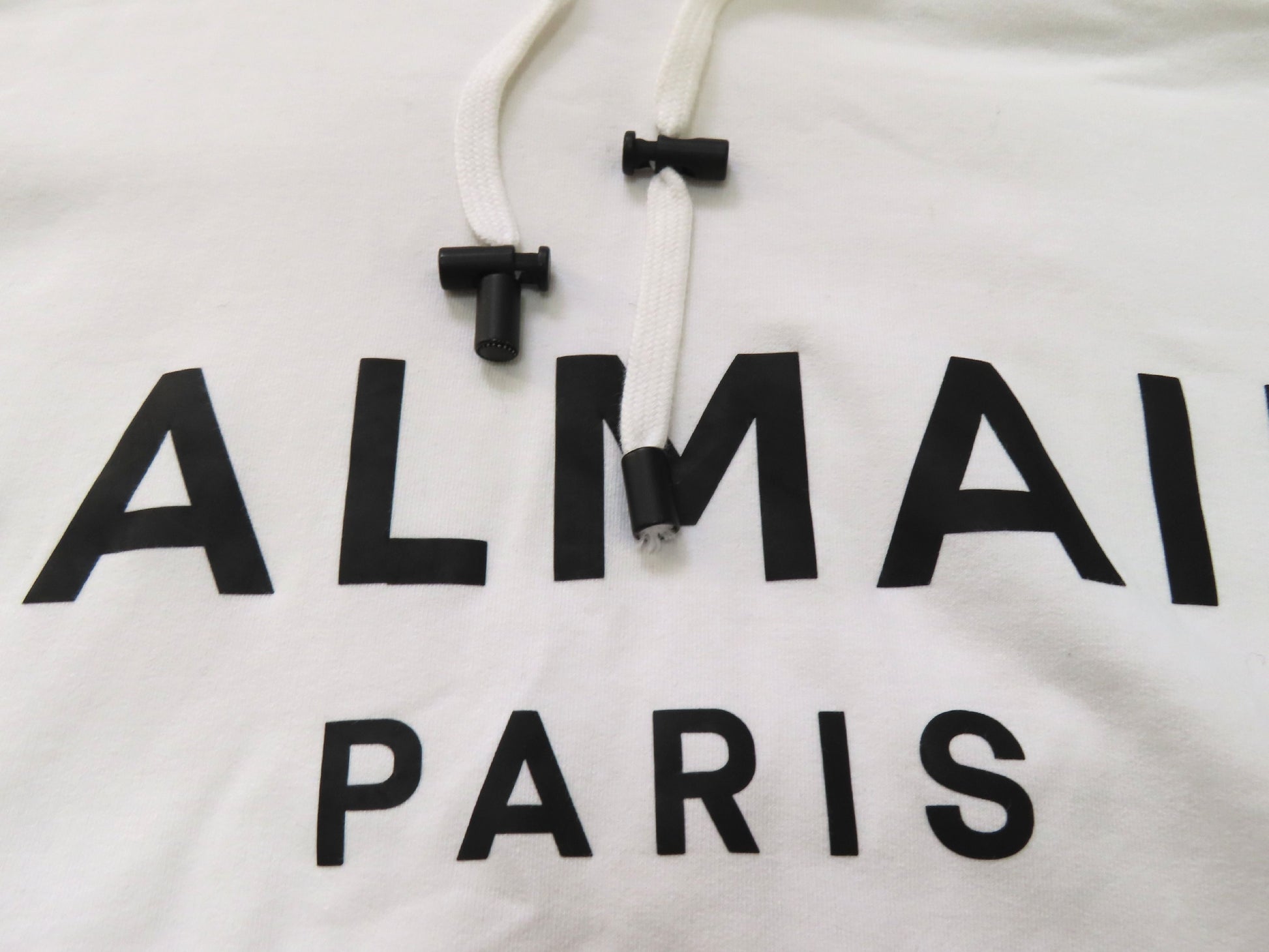 Balmain Hoodie 95% Cotton 5% Elastane White/Black Top