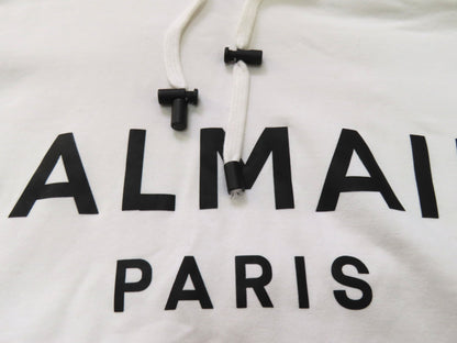 Balmain Hoodie 95% Cotton 5% Elastane White/Black Top