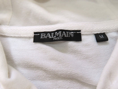 Balmain Hoodie 95% Cotton 5% Elastane White/Black Top