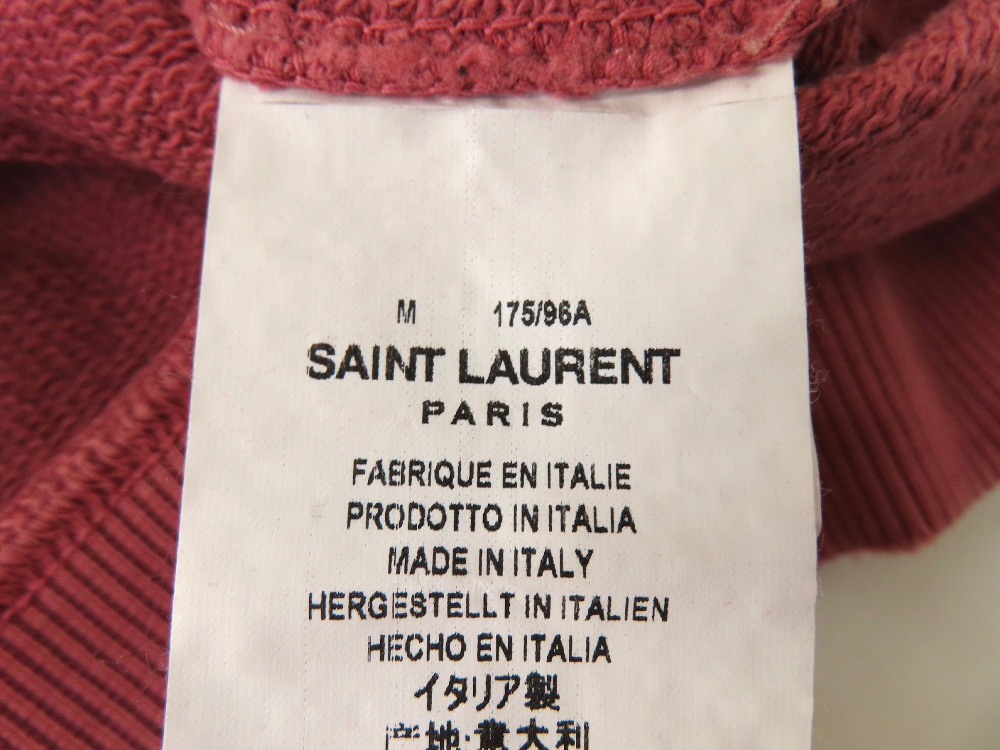 SAINT LAURENT Hoodie, 100% Cotton, Pink, Size M