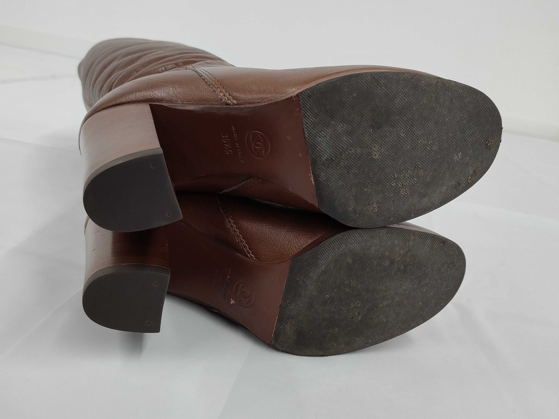 CHANEL Boots Leather Brown #36 1/2C Other Shoes