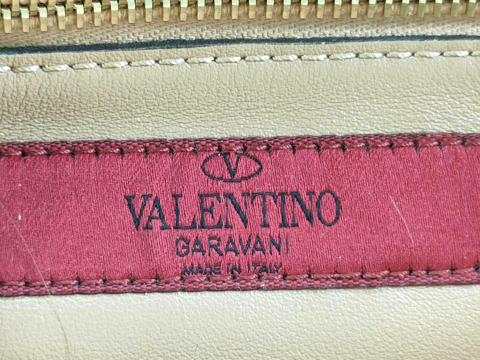 VALENTINO 2-Way Bag, Leather, Pink Beige, Rockstud, Handbag