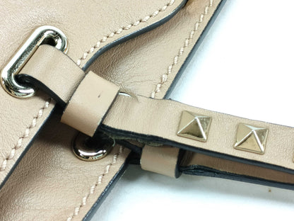 VALENTINO 2-Way Bag, Leather, Pink Beige, Rockstud, Handbag