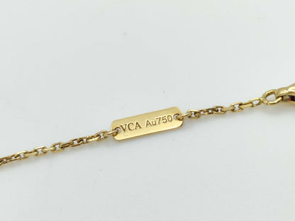 Van Cleef & Arpels Vintage Alhambra Carnelian Necklace in Yellow Gold and Au750, 5.2g 