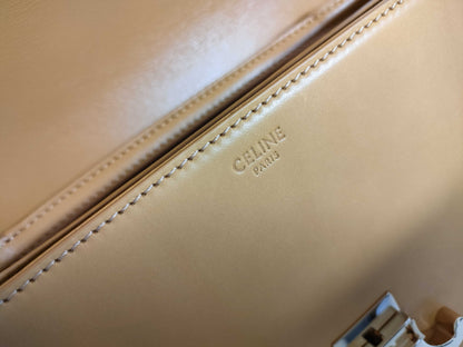 Celine Unused Triomphe Hardware Shoulder Bag in Natural