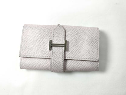 HERMES Bearn Key Case, Epsom Leather, Mauve Pale, Silver Hardware, U Stamp, Key Case/Key Holder