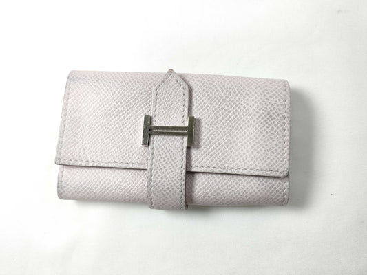 HERMES Bearn Key Case, Epsom Leather, Mauve Pale, Silver Hardware, U Stamp, Key Case/Key Holder