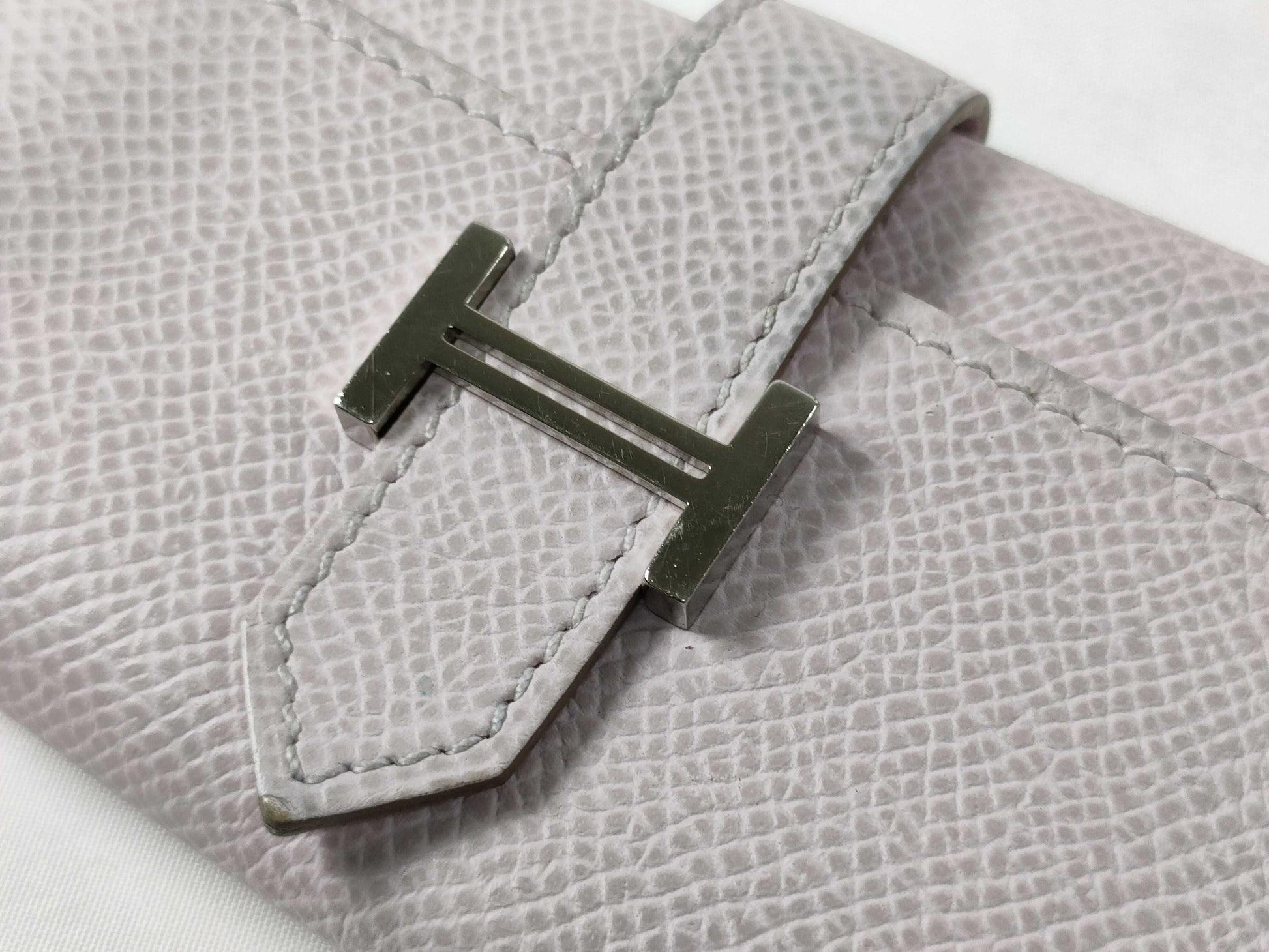 HERMES Bearn Key Case, Epsom Leather, Mauve Pale, Silver Hardware, U Stamp, Key Case/Key Holder