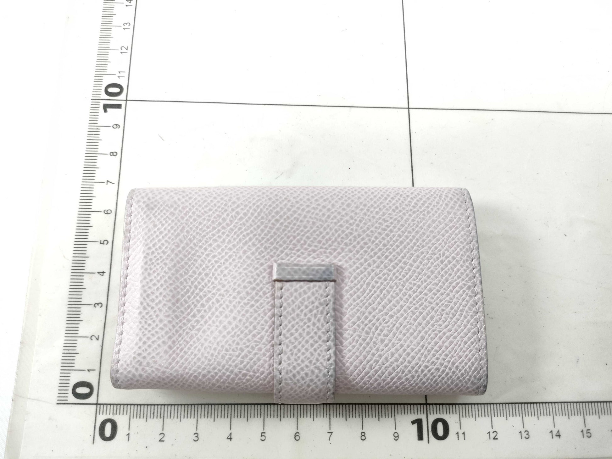 HERMES Bearn Key Case, Epsom Leather, Mauve Pale, Silver Hardware, U Stamp, Key Case/Key Holder