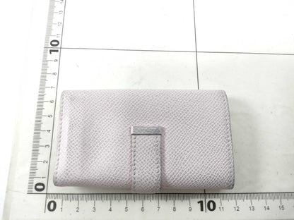 HERMES Bearn Key Case, Epsom Leather, Mauve Pale, Silver Hardware, U Stamp, Key Case/Key Holder