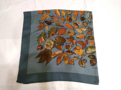 HERMES Carre 140 TOURBILLON Cashmere/Silk Scarf, Blue/Orange