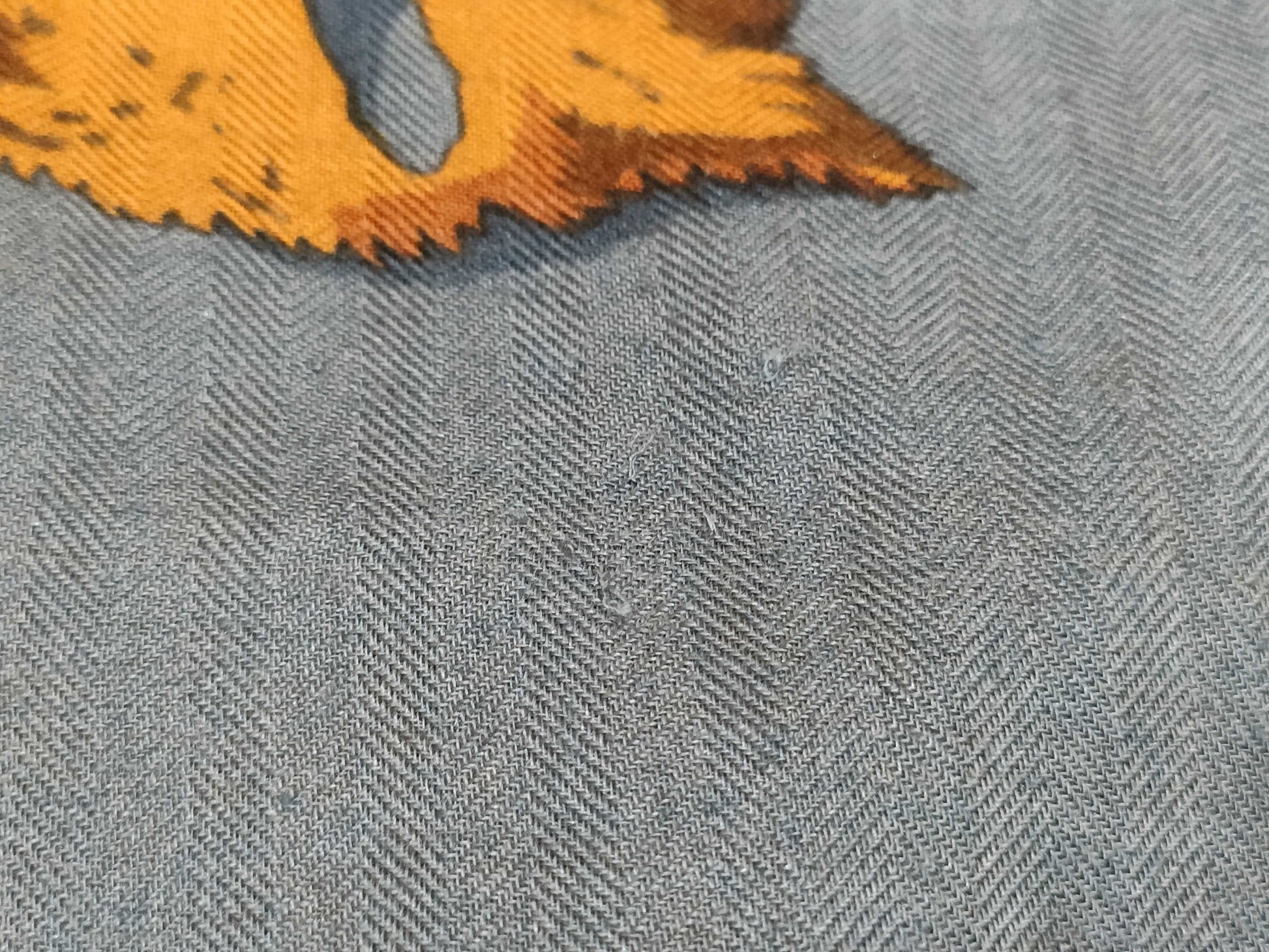 HERMES Carre 140 TOURBILLON Cashmere/Silk Scarf, Blue/Orange