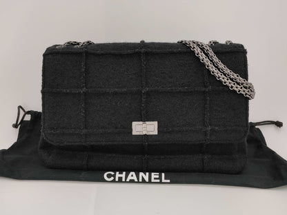 CHANEL Chocobar 2.55 Chain Shoulder Bag in Black Felt A37590 5838545 Shoulder Bag