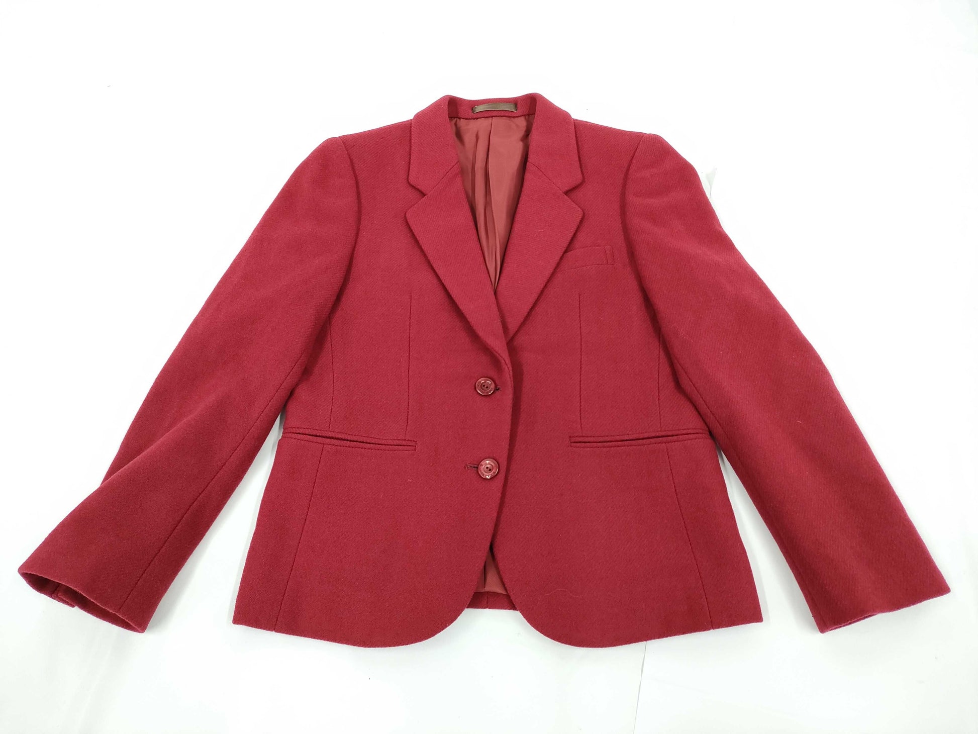 BURBERRY Wool Jacket, Red, Size 5Y1, C-TK83 Jacket