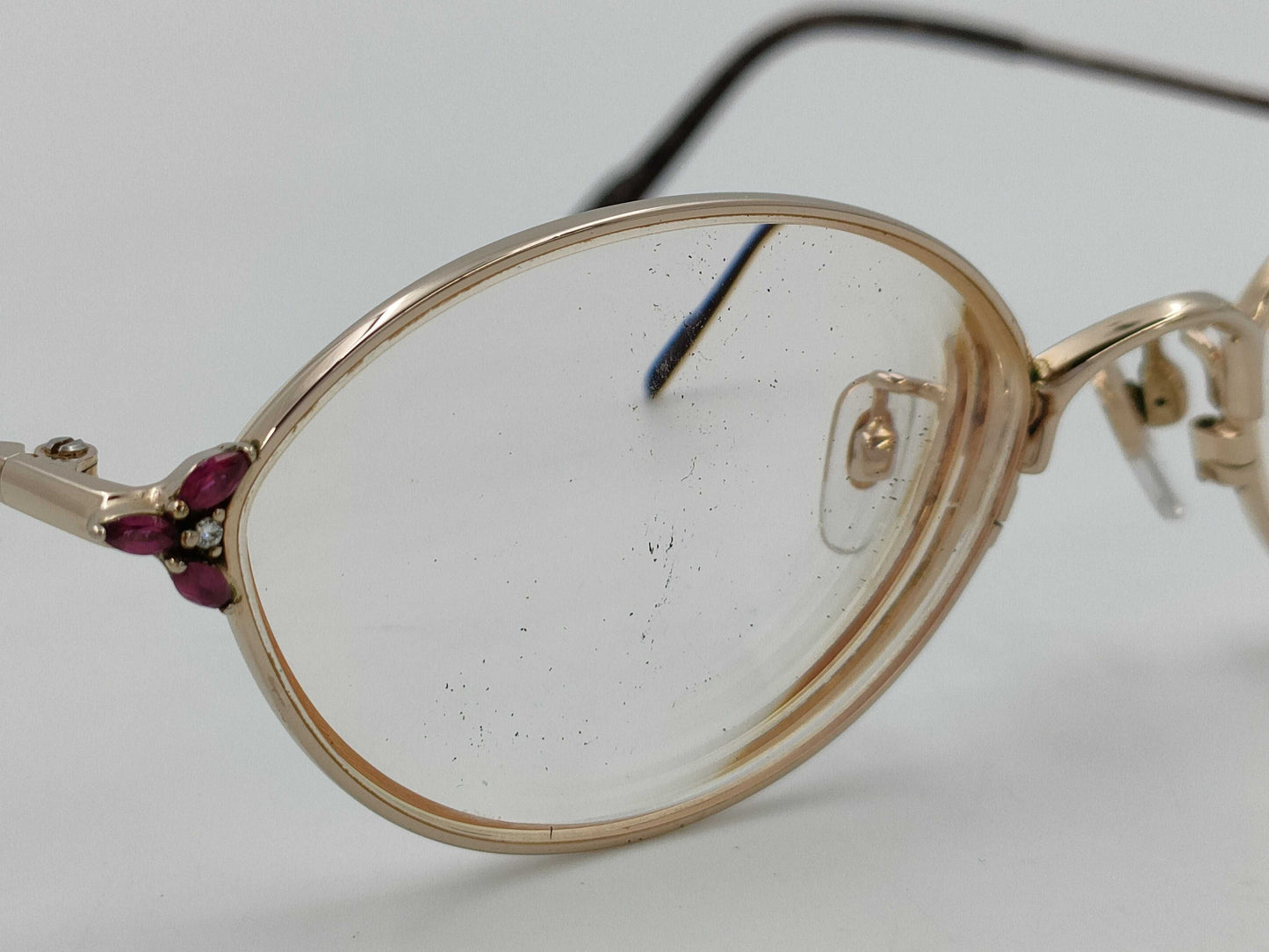 HOYA Glasses Metal x Plastic Ruby x Diamond Gold x Brown Sunglasses