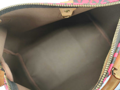 LOUIS VUITTON Graffiti Speedy 30 Boston Bag, Fuchsia and Brown, M93704 AA0039