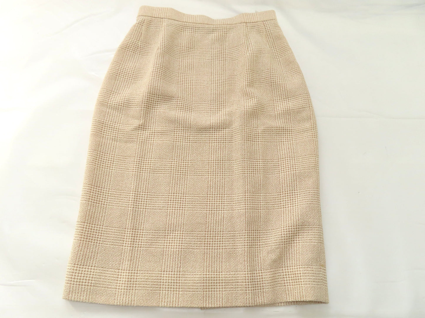 Burberrys Tweed Suit Set, Silk, Wool, and Nylon, Beige, #7, Other Apparel