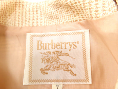 Burberrys Tweed Suit Set, Silk, Wool, and Nylon, Beige, #7, Other Apparel