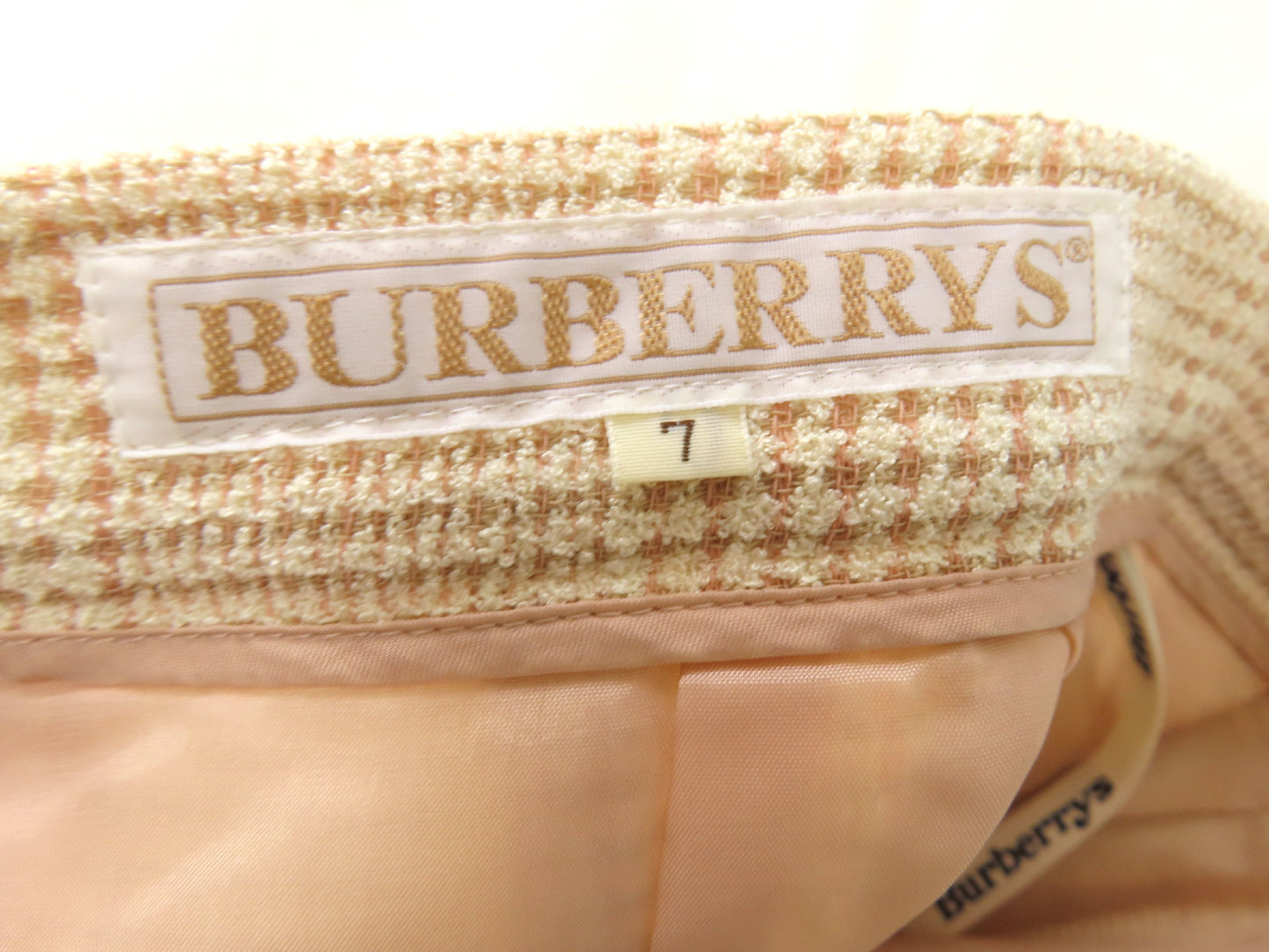 Burberrys Tweed Suit Set, Silk, Wool, and Nylon, Beige, #7, Other Apparel