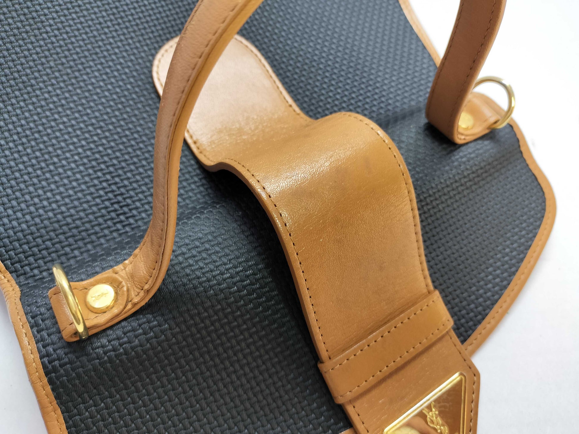Yves Saint Laurent YSL Logo 2-Way Handbag, Two-Tone