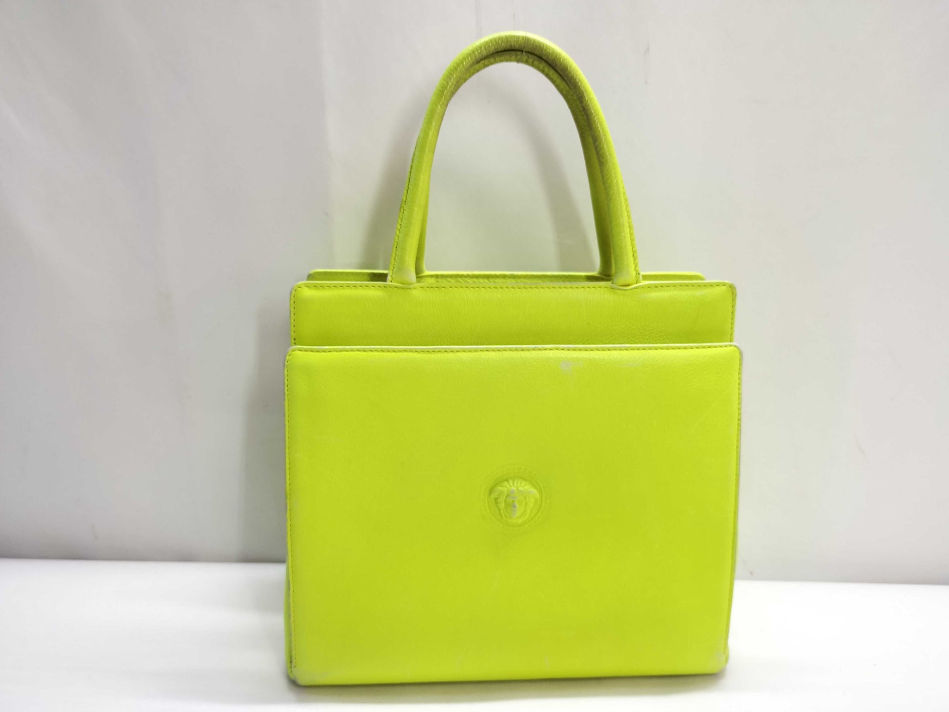 VERSACE Leather Medusa Logo Handbag