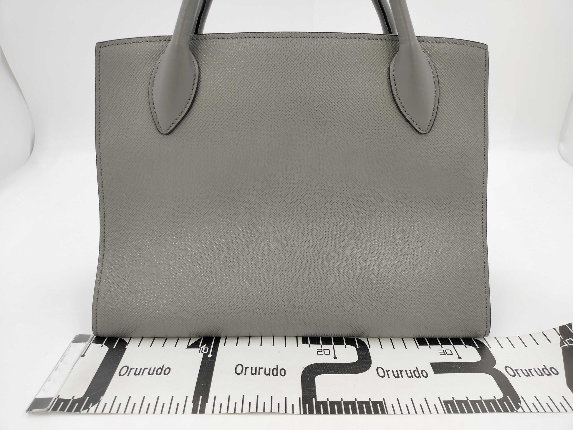PRADA Saffiano Cuir Gray 1BA155 Handbag Tote Bag