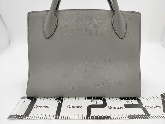 PRADA Saffiano Cuir Gray 1BA155 Handbag Tote Bag