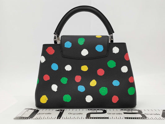 LOUIS VUITTON Yayoi Kusama Taurillon Capucines MM Handbag M21663 IC Handbag