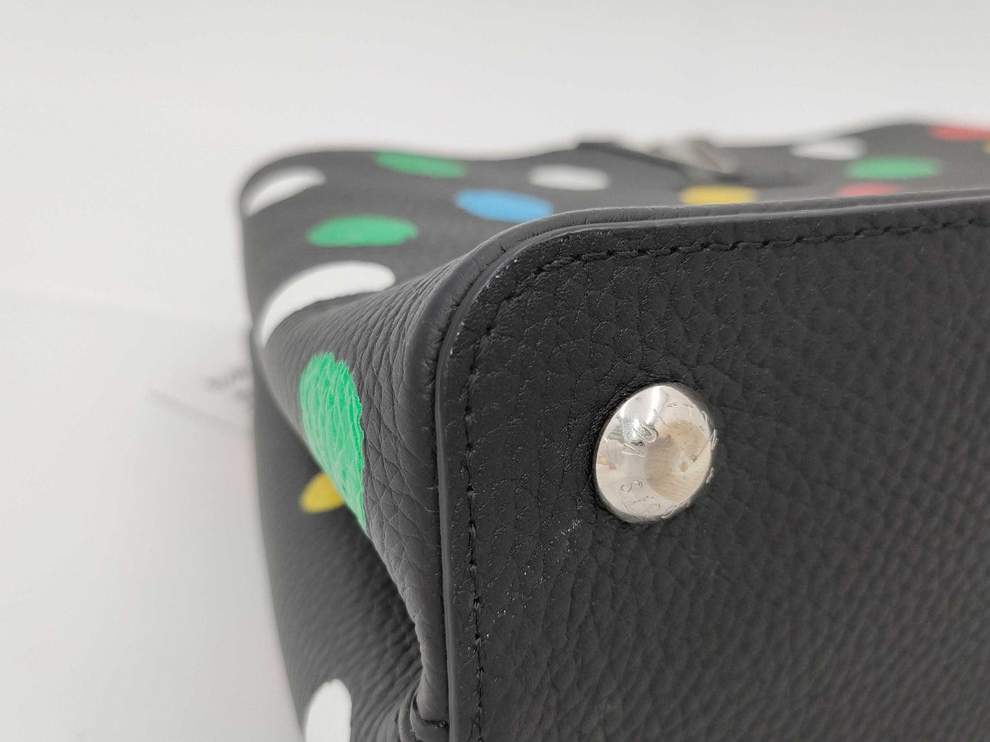 LOUIS VUITTON Yayoi Kusama Taurillon Capucines MM Handbag M21663 IC Handbag