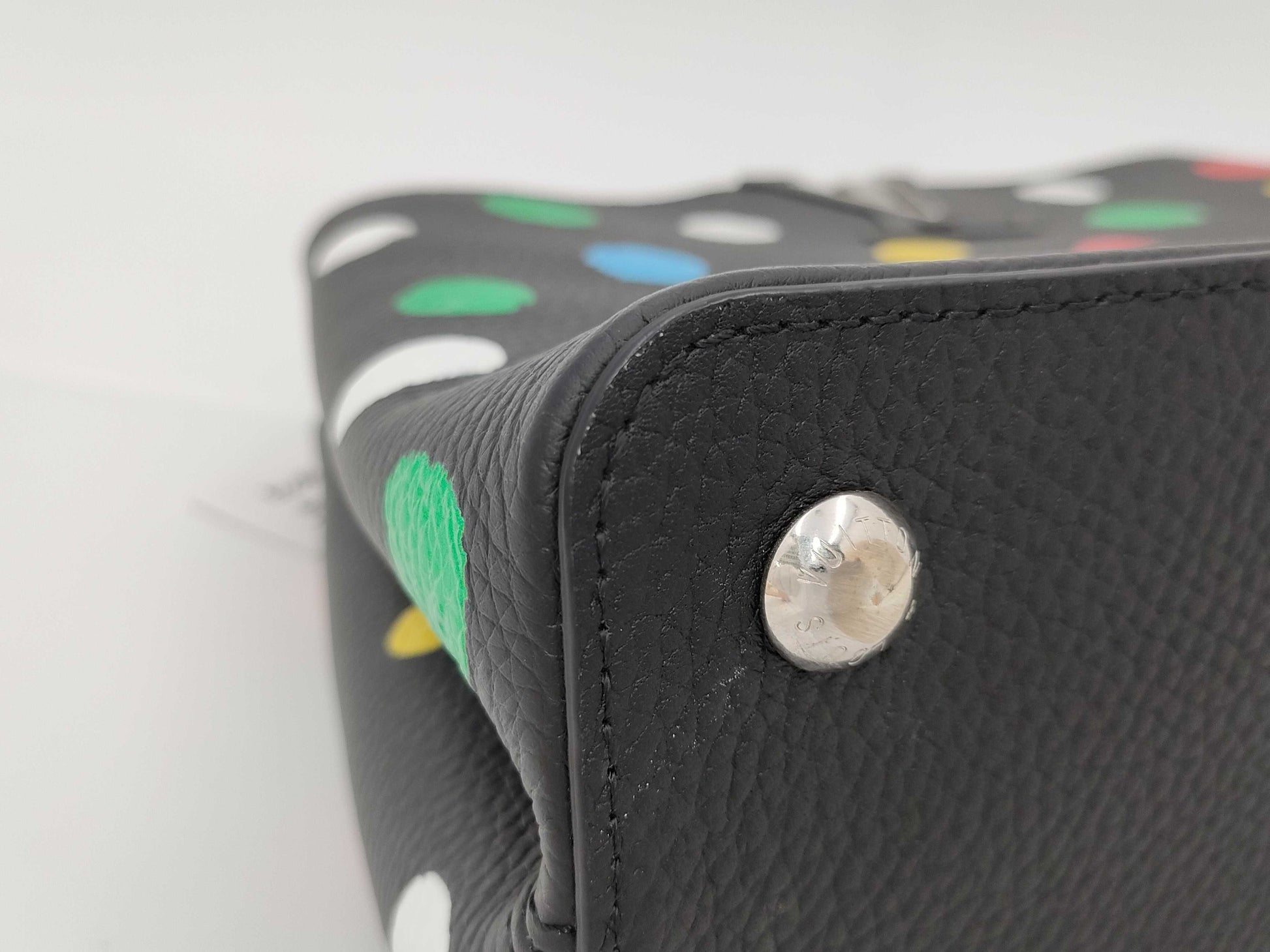 LOUIS VUITTON Yayoi Kusama Taurillon Capucines MM Handbag M21663 IC Handbag