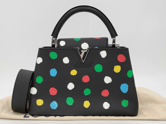LOUIS VUITTON Yayoi Kusama Taurillon Capucines MM Handbag M21663 IC Handbag