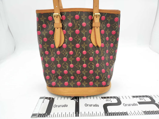 LOUIS VUITTON Cherry Bucket by Takashi Murakami, PM Monogram Cherry, M95012 FL0025 Tote Bag