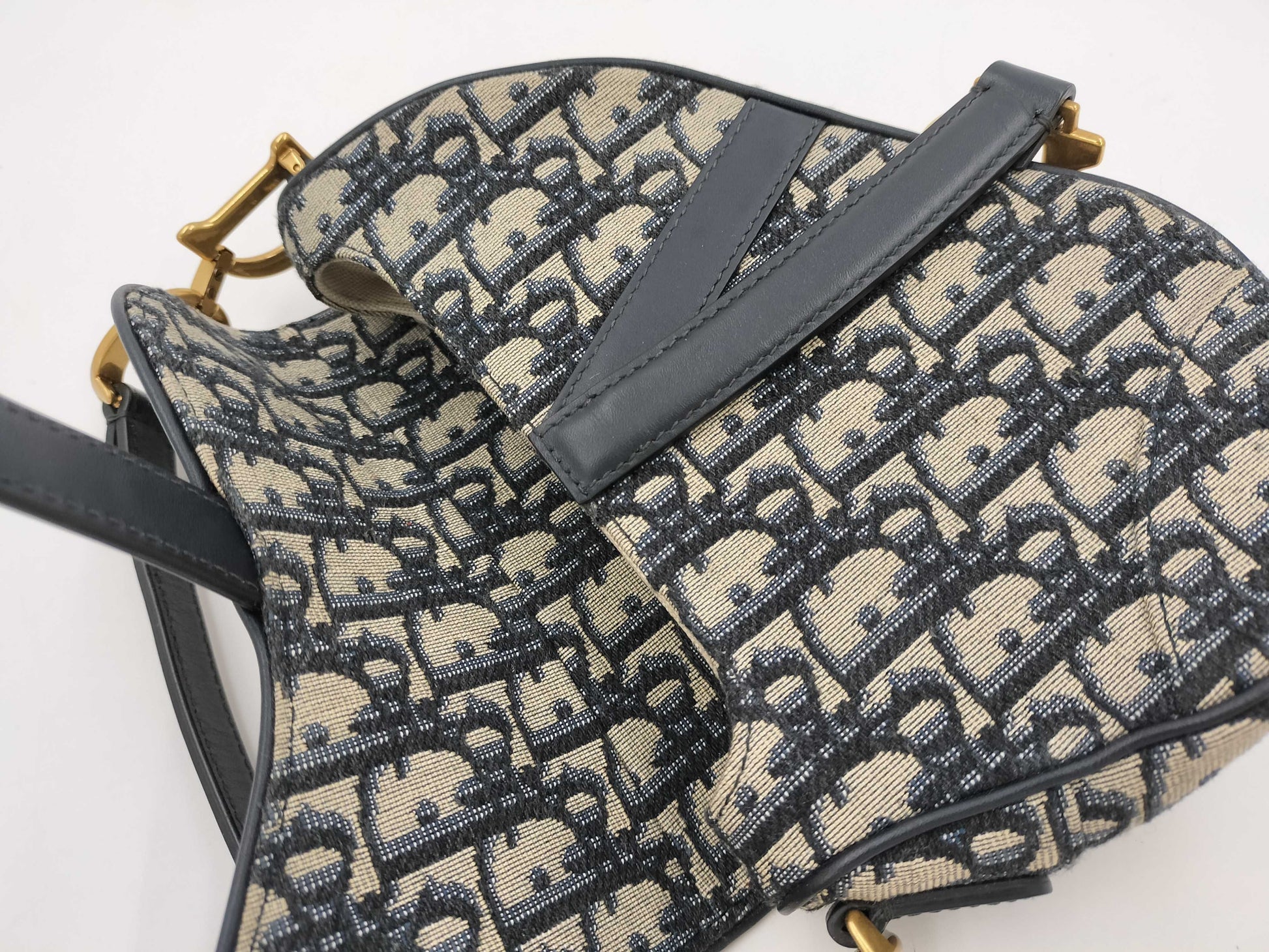 Dior Oblique Saddle Bag Canvas Shoulder Bag