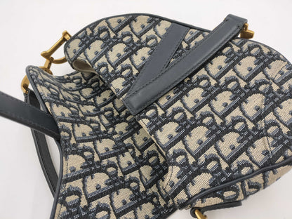 Dior Oblique Saddle Bag Canvas Shoulder Bag