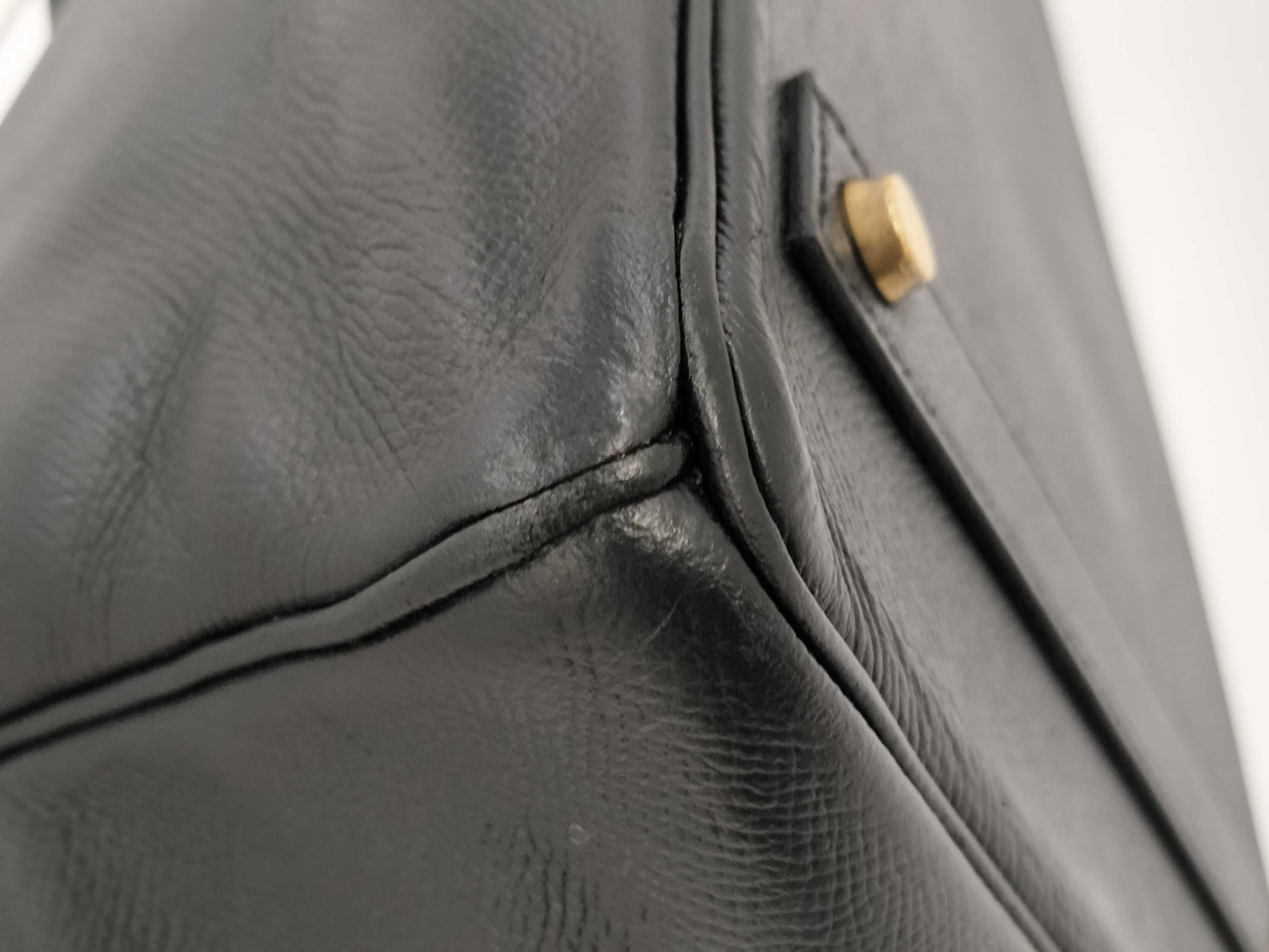 HERMES Birkin 40 Couchvel Black Handbag with 〇X Stamp