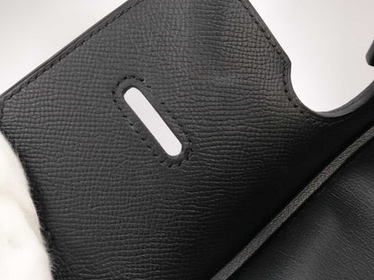 HERMES Birkin 40 Couchvel Black Handbag with 〇X Stamp