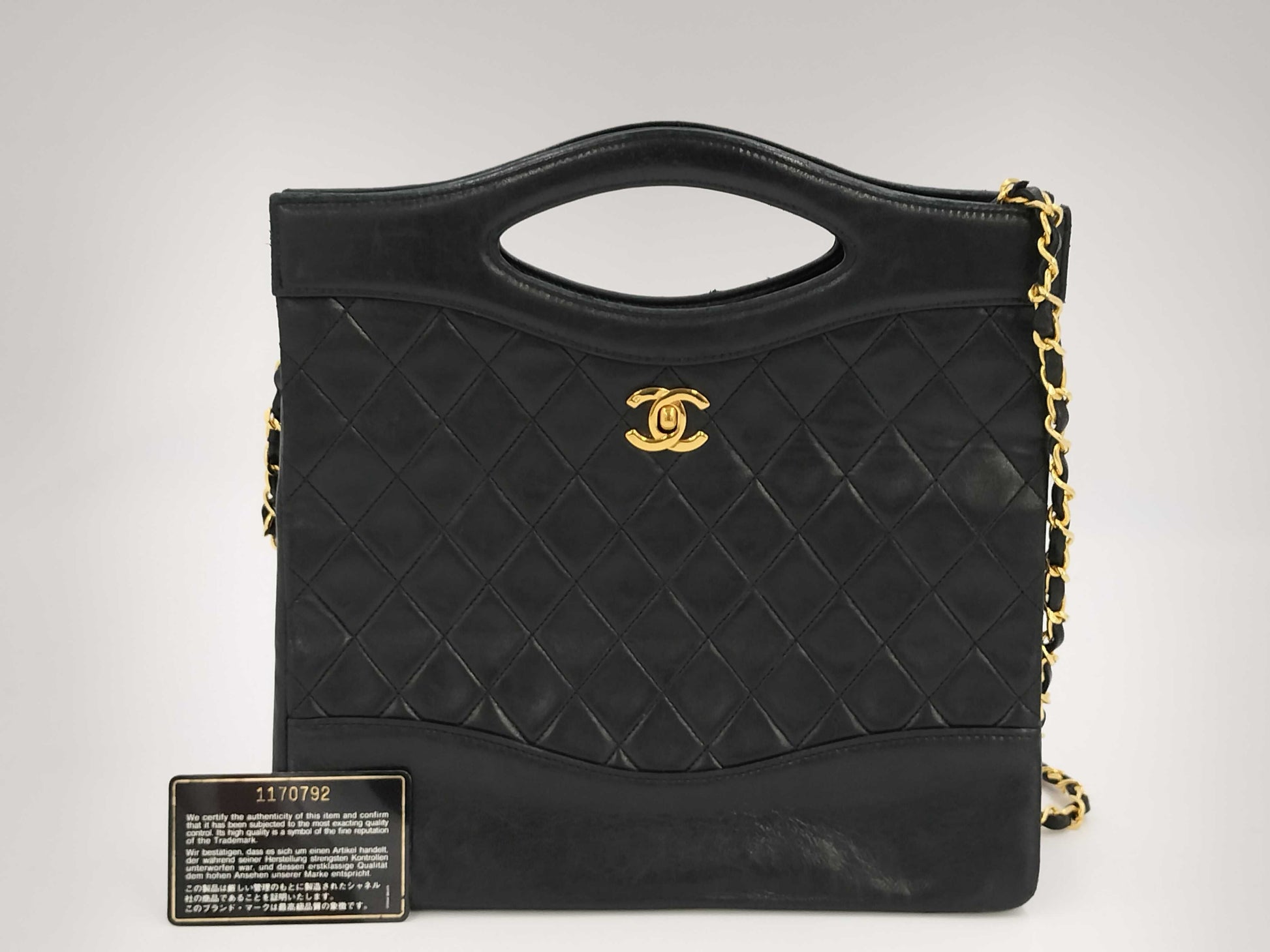 CHANEL Matelasse Lambskin Handbag in Black, #1 Handbag