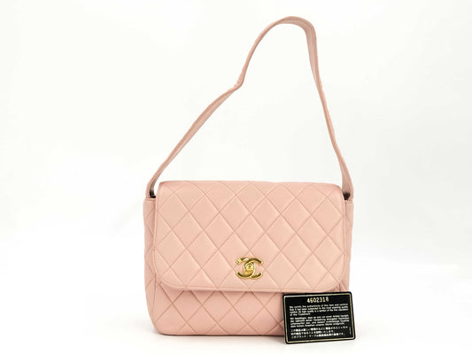 CHANEL Matelasse One-Shoulder Bag, Pink, No. 4