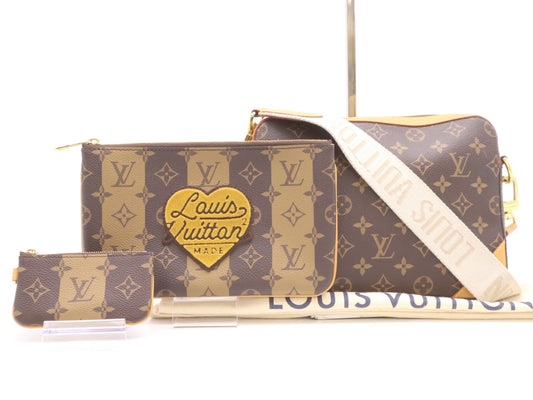LOUIS VUITTON M45965 LV Squared Trio Messenger Bag, RFID Verified, No Serial Tag, Includes 2 Pouches, Shoulder Strap, and Dust Bag
